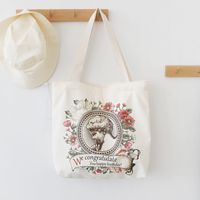 Women's Classic Style Flower Canvas Shopping Bags sku image 2