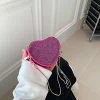 Women's All Seasons Pu Leather Heart Shape Cute Heart-shaped Zipper Shoulder Bag main image 4