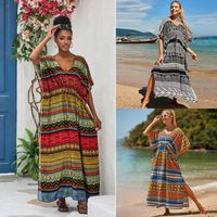 Femmes Style Ethnique Bloc De Couleur Cover Ups main image 6