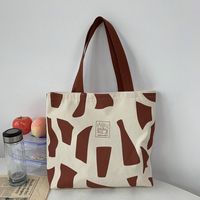 Women's Classic Style Letter Canvas Shopping Bags sku image 3
