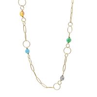 Casual Circle Splicing 304 Stainless Steel Metal Plating Glass Stone 14K Gold Plated Women'S Necklace main image 2