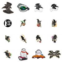 Cartoon Style Crow Bird Alloy Stamping Stoving Varnish Plating Unisex Brooches main image 1