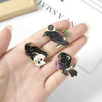 Cartoon Style Crow Bird Alloy Stamping Stoving Varnish Plating Unisex Brooches main image 10