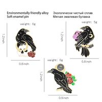Cartoon Style Crow Bird Alloy Stamping Stoving Varnish Plating Unisex Brooches main image 4