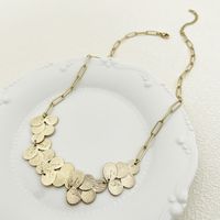 Wholesale Ins Style Asymmetrical Petal Stainless Steel 14k Gold Plated Necklace main image 1