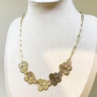 Wholesale Ins Style Asymmetrical Petal Stainless Steel 14k Gold Plated Necklace main image 5