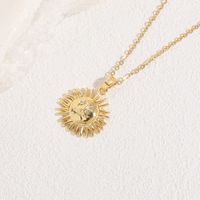Casual Sun Copper 14k Gold Plated Zircon Pendant Necklace In Bulk main image 7