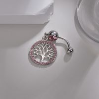 Wholesale Artistic Cool Style Tree Stainless Steel Artificial Diamond Belly Ring main image 4