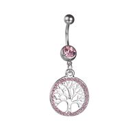 Wholesale Artistic Cool Style Tree Stainless Steel Artificial Diamond Belly Ring main image 2