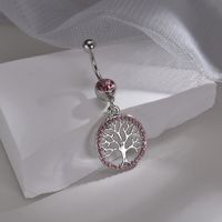 Wholesale Artistic Cool Style Tree Stainless Steel Artificial Diamond Belly Ring sku image 1