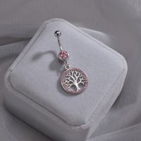 Wholesale Artistic Cool Style Tree Stainless Steel Artificial Diamond Belly Ring main image 5