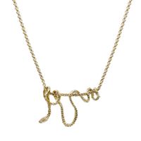 Wholesale Punk Cool Style Irregular Snake Stainless Steel 14k Gold Plated Pendant Necklace main image 2