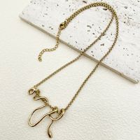 Wholesale Punk Cool Style Irregular Snake Stainless Steel 14k Gold Plated Pendant Necklace main image 5