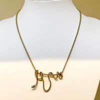 Wholesale Punk Cool Style Irregular Snake Stainless Steel 14k Gold Plated Pendant Necklace sku image 1