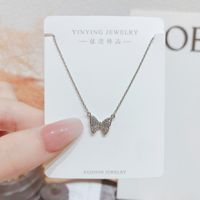 Simple Style Butterfly Copper Inlay Zircon Necklace main image 1