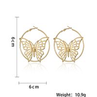 1 Pair Exaggerated Butterfly Hollow Out Metal Hoop Earrings main image 3