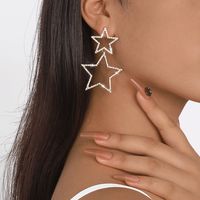 Wholesale Jewelry 1 Pair Elegant Star Alloy Rhinestones Earrings main image 3