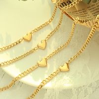 Wholesale Hip-hop Simple Style Heart Shape Titanium Steel 18k Gold Plated Pendant Necklace main image 2