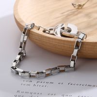 Simple Style Geometric Titanium Steel 18K Gold Plated Bracelets In Bulk main image 3