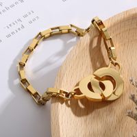 Simple Style Geometric Titanium Steel 18K Gold Plated Bracelets In Bulk main image 5
