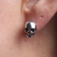 1 Pair Retro Exaggerated Punk Skull Alloy Plating Ear Studs main image 3