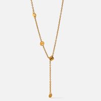 Wholesale Simple Style Geometric Stainless Steel 18k Gold Plated Pendant Necklace sku image 1