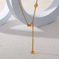 Großhandel Einfacher Stil Geometrisch Rostfreier Stahl 18 Karat Vergoldet Halskette Mit Anhänger main image 1
