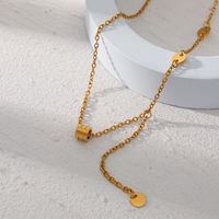 Wholesale Simple Style Geometric Stainless Steel 18k Gold Plated Pendant Necklace main image 3