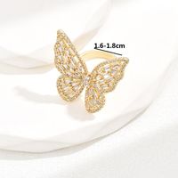 Luxurious Romantic Shiny Butterfly Copper Zircon Rings In Bulk main image 3