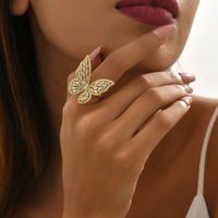 Luxurious Romantic Shiny Butterfly Copper Zircon Rings In Bulk main image 6