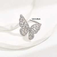 Luxurious Romantic Shiny Butterfly Copper Zircon Rings In Bulk main image 10