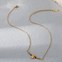 Großhandel Süß Menschlich Rostfreier Stahl 18 Karat Vergoldet Perlen Halskette main image 3
