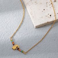 Großhandel Süß Menschlich Rostfreier Stahl 18 Karat Vergoldet Perlen Halskette main image 1
