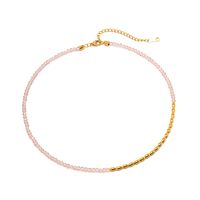 Ins Style Retro Classic Style Geometric Stainless Steel Beaded Beads 18k Gold Plated Necklace main image 2