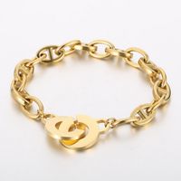 Simple Style Geometric Titanium Steel 18K Gold Plated Bracelets In Bulk sku image 40