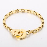 Simple Style Geometric Titanium Steel 18K Gold Plated Bracelets In Bulk sku image 17