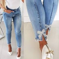 Women's Daily Casual Solid Color Bow Knot Full Length Jeans main image 4