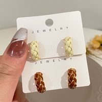 Wholesale Jewelry 1 Pair Vintage Style Geometric Alloy 14k Gold Plated Ear Studs main image 1