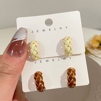 Wholesale Jewelry 1 Pair Vintage Style Geometric Alloy 14k Gold Plated Ear Studs main image 5