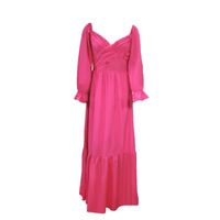 Women's Irregular Skirt Simple Style U Neck Long Sleeve Solid Color Maxi Long Dress main image 6