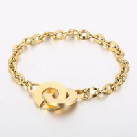 Simple Style Geometric Titanium Steel 18K Gold Plated Bracelets In Bulk sku image 18