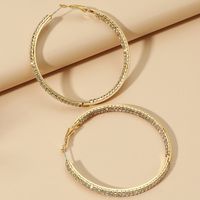 1 Pair Exaggerated Circle Copper Inlay Glass Hoop Earrings main image 2