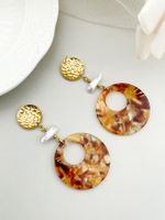 1 Pair Retro Round Pearl Plating Hollow Out 304 Stainless Steel Arylic Acrylic Pearl 14K Gold Plated Drop Earrings main image 5