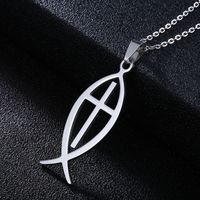 Retro Cross Stainless Steel Plating Pendant Necklace 1 Piece main image 5