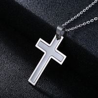 Retro Cross Stainless Steel Plating Pendant Necklace 1 Piece main image 4