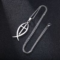 Retro Cross Stainless Steel Plating Pendant Necklace 1 Piece main image 3