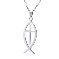 Retro Cross Stainless Steel Plating Pendant Necklace 1 Piece main image 2