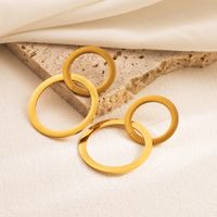 1 Pair Exaggerated Hexagon Round Square Stainless Steel Plating 18k Gold Plated Drop Earrings main image 3