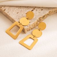 1 Pair Exaggerated Hexagon Round Square Stainless Steel Plating 18k Gold Plated Drop Earrings main image 4