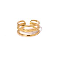 Casual Solid Color Titanium Steel Plating 18k Gold Plated Open Ring sku image 2